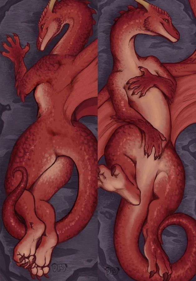 獣人 竜Red Dragon 抱き枕カバー