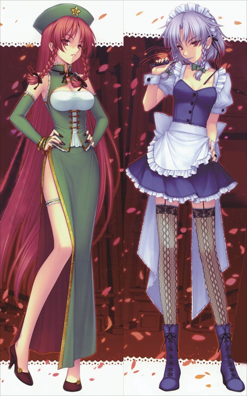 東方Project ホン　メイリン & 十六夜 咲夜（いざよい さくや）抱き枕カバー
